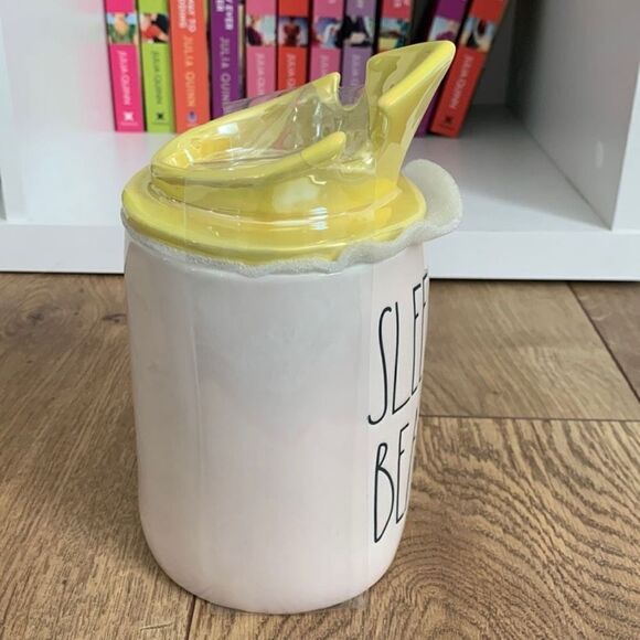 NWT Rae Dunn Disney Sleeping Beauty Yellow Iridescent Crown Topper Lid Mug - Picture 3 of 12